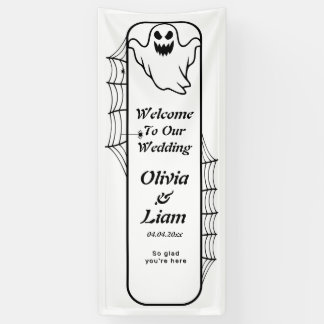 Banderoles Pancarte de bienvenue de mariage gothique Hallowee
