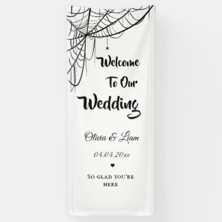 Banderoles Pancarte de bienvenue de mariage gothique Hallowee