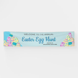 Banderoles Panneau bleu personnalisé Chasse aux oeufs de Pâqu