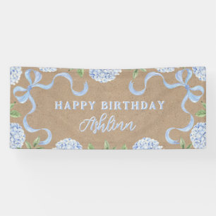 Banderoles Panneau d'anniversaire, couleur kraft bleu Hydrana
