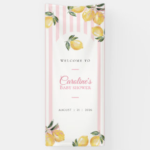 Banderoles Panneau de BIENVENUE Baby Shower Coquette Lemon Ro