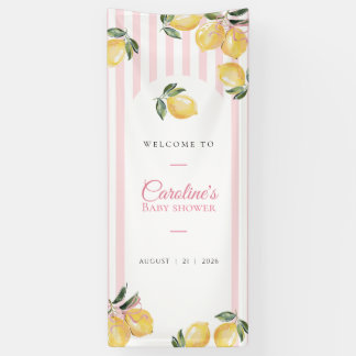 Banderoles Panneau de BIENVENUE Baby Shower Coquette Lemon Ro