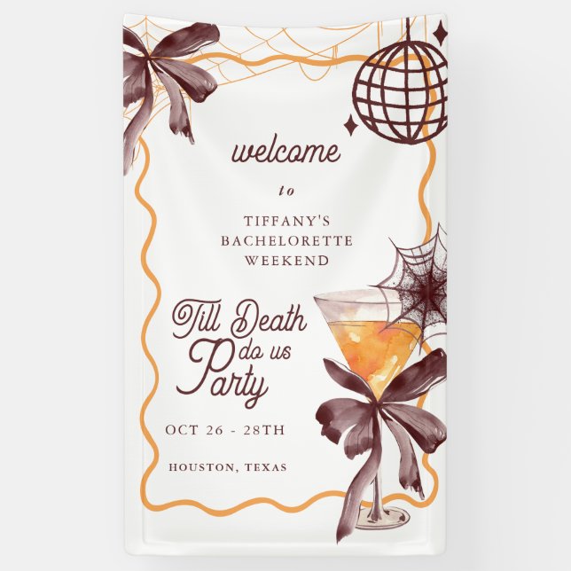 Banderoles Panneau de bienvenue Bow Cocktail Halloween Bachel (Vertical)