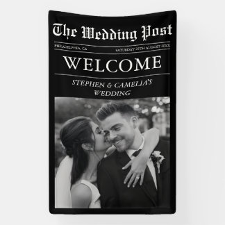 Banderoles Panneau de bienvenue de mariage de journal de réda