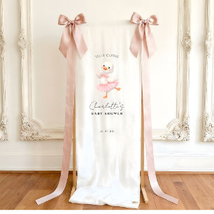 Banderoles Panneau de bienvenue pour la baby shower Rose Bébé