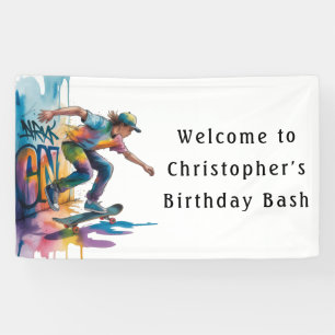 Banderoles Panneau de bienvenue pour l'anniversaire d'un skat