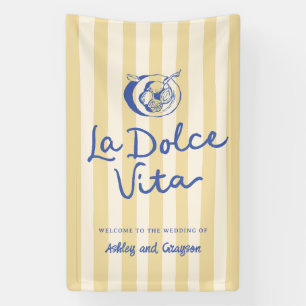Banderoles Panneau de mariage italien La Dolce Vita aux citro