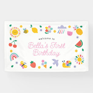 Banderoles Panneau de toile de fond pour premier anniversaire