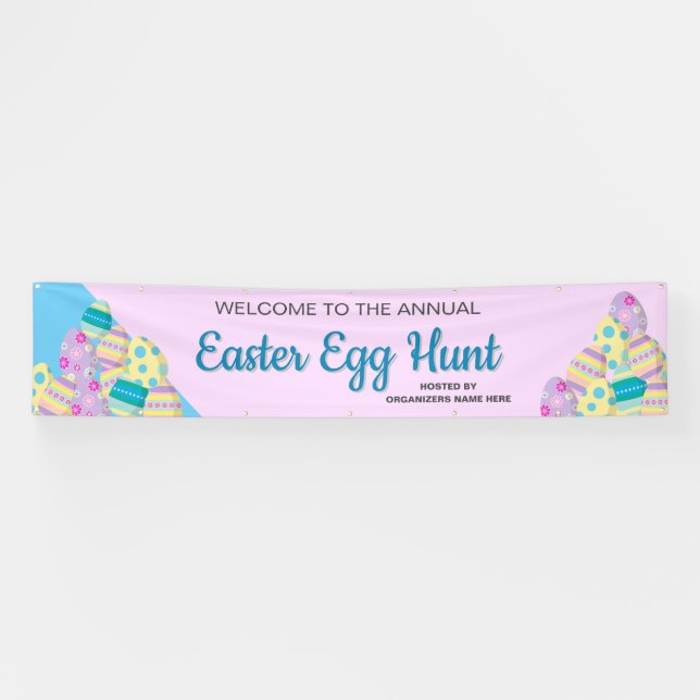 Banderoles Panneau personnalisé Chasse aux oeufs de Pâques po (Horizontal)