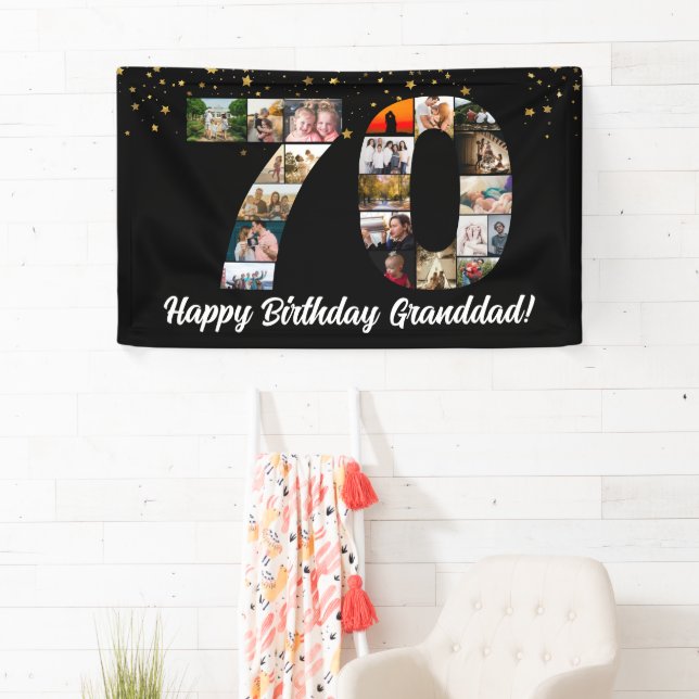 Banderoles papa 70e anniversaire Photo Collage pour maman (En situation)
