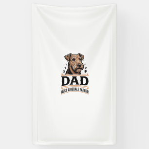 Banderoles Papa Airedale Terrier Chemise de père de chien vin