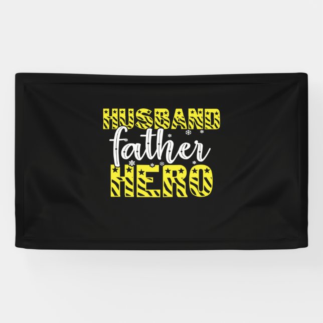Banderoles Papa Cadeau Mari Père Héros (Horizontal)