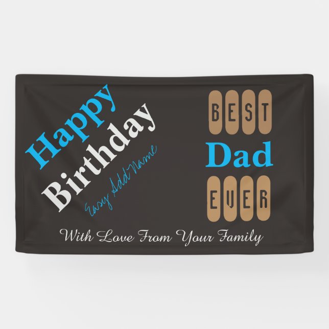 Banderoles Papa de joyeux anniversaire (Horizontal)
