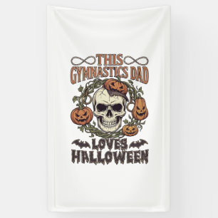 Banderoles Papa Gymnastique Aime Halloween Crâne Citrouilles