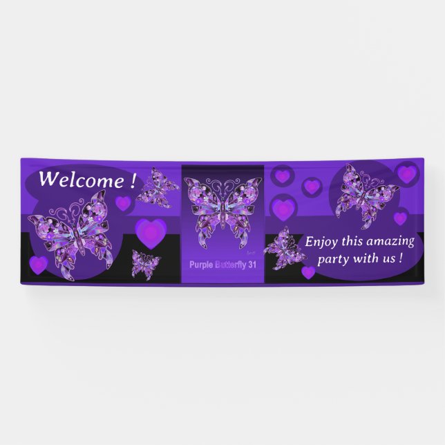 Banderoles Papillon pourpre 31 (Horizontal)