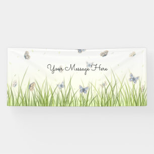 Banderoles Papillons bleus et crème Charming Garden Scène B