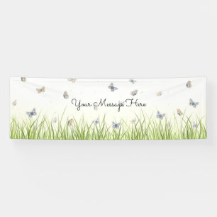 Banderoles Papillons bleus et crème Charming Garden Scène B
