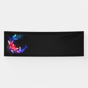 Banderoles Papillons de nuit Neon brillants sur arrière - pla