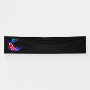 Banderoles Papillons de nuit Neon brillants sur arrière - pla
