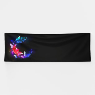 Banderoles Papillons de nuit Neon brillants sur arrière - pla