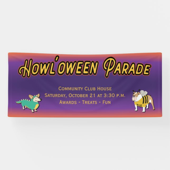 Banderoles Parade Costumée Halloween Pooch Pour Chiens (Horizontal)