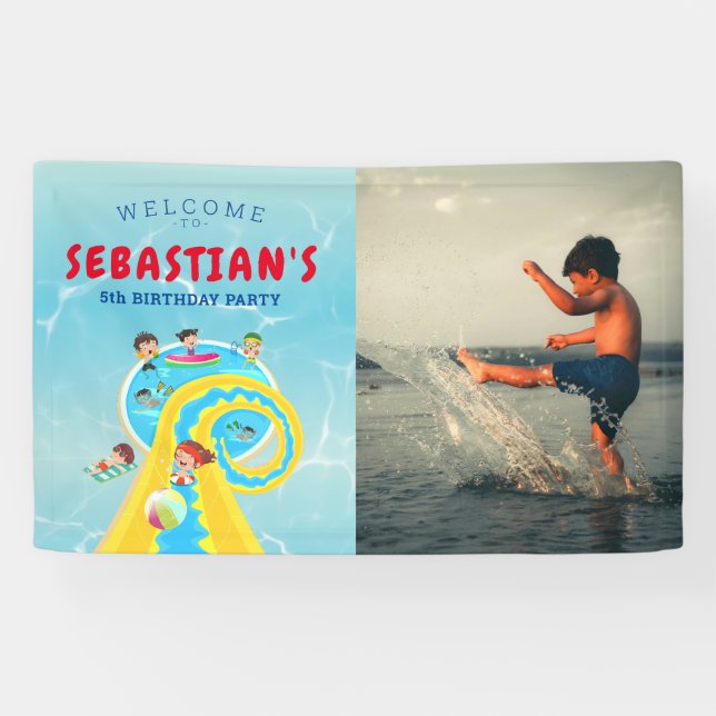 Banderoles Parc aquatique Splash Waterslide Affiche de bienve (Horizontal)