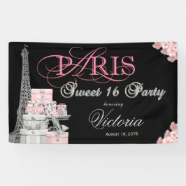 Banderoles Paris Sweet 16 Party
