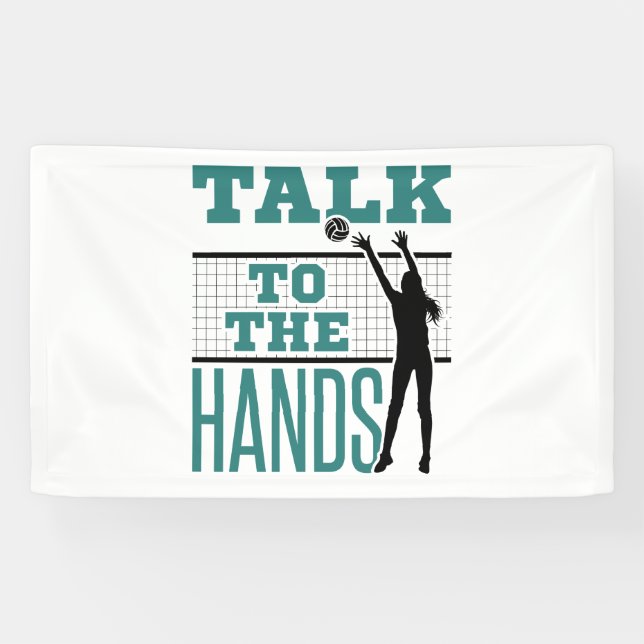 Banderoles Parlez à Hands Funny Volleyball Middle Blocker (Horizontal)