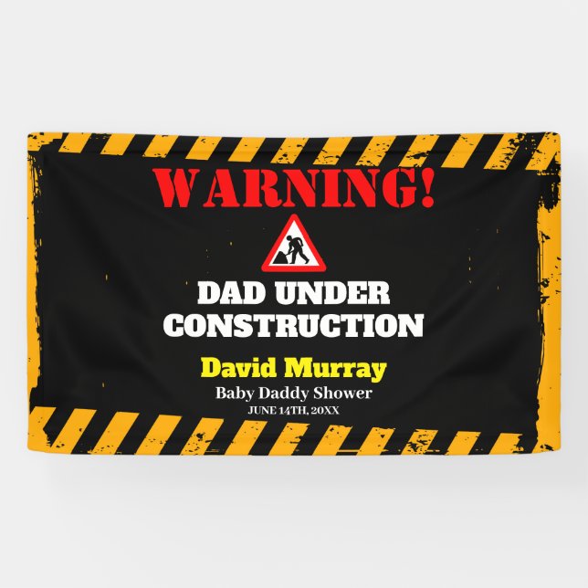 Banderoles Parti Dadchelor | Avertissement DAD en constructio (Horizontal)