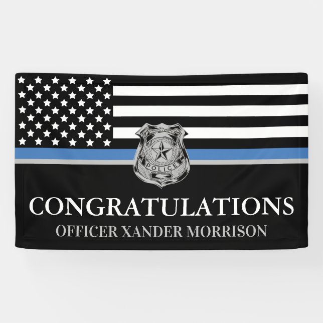 Banderoles Parti de l'obtention d'un diplôme d'officier de po (Horizontal)