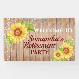 Banderoles Parti de retraite floral rustique tournesol