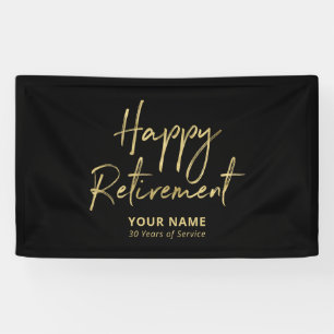 Banderoles Parti de retraite heureux Black & Gold