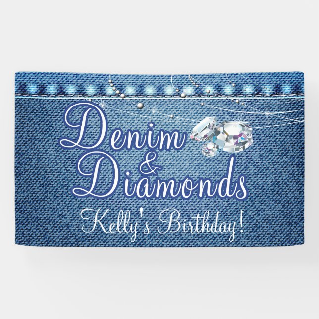 Banderoles Parti Denim et Diamonds (Horizontal)