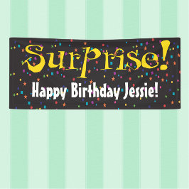 Banderoles Parti surprise avec confetti