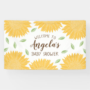 Banderoles Partie de baby shower mignonne de tournesol de