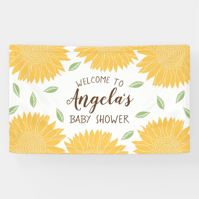 Banderoles Partie de baby shower mignonne de tournesol de (Horizontal)