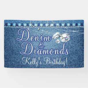 Banderoles Partie de denim et de diamants