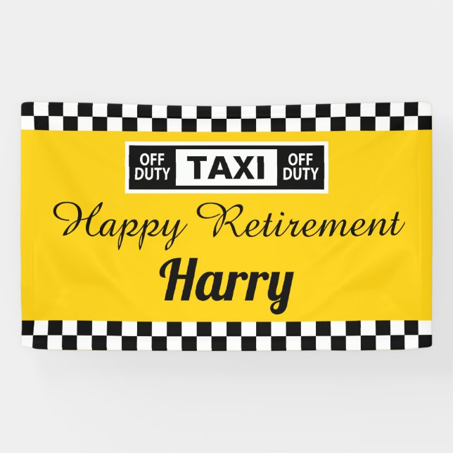 Banderoles Partie de retraite heureuse pour chauffeur de taxi (Horizontal)