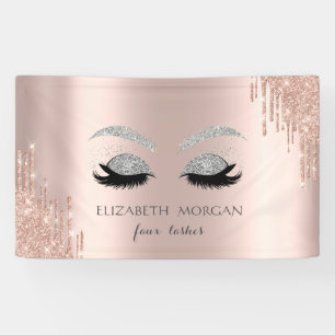 Banderoles Parties scintillant Argent moderne Faux Lashes Ros