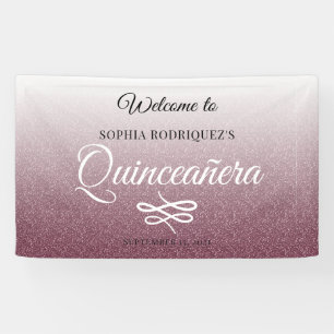Banderoles Parties scintillant Bourgogne Quinceañera 15e anni
