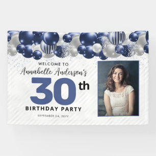 Banderoles Parties scintillant de ballons en argent bleu de l