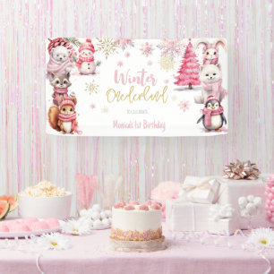 Banderoles Parties scintillant de neige de l'hiver onederland