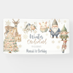 Banderoles Parties scintillant d'hiver onederland merveilleux