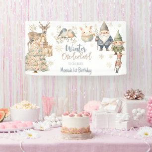 Banderoles Parties scintillant d'hiver onederland merveilleux