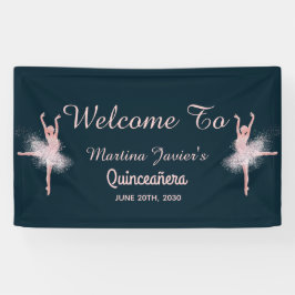 Banderoles Parties scintillant d'or rose Quinceañera rose 15e