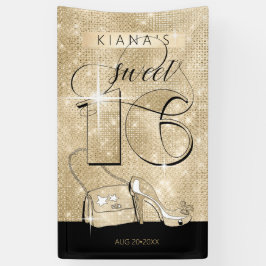 Banderoles Parties scintillant et brillant 16 Black/Gold Vert