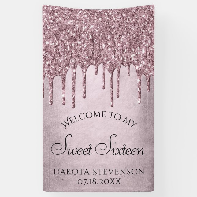 Banderoles Parties scintillant Mauve de dérive | Dusty Sweet  (Vertical)