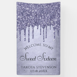 Banderoles Parties scintillant pourpre de séchage   Sweet six