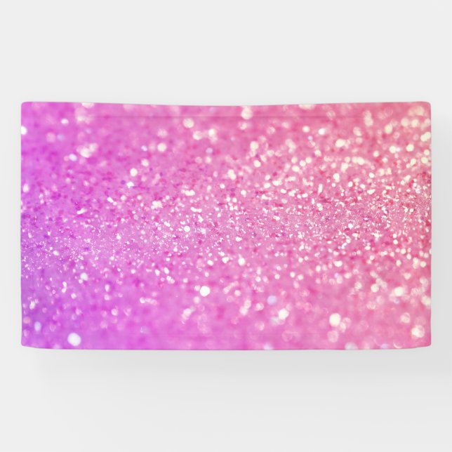 Banderoles Parties scintillantes roses de diamant (Horizontal)
