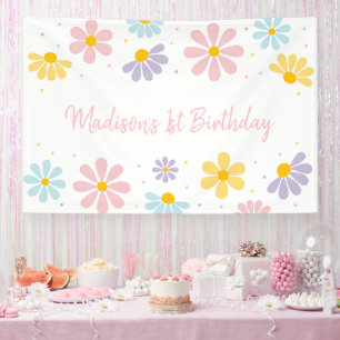 Banderoles Pastel Daisy Flower Anniversaire